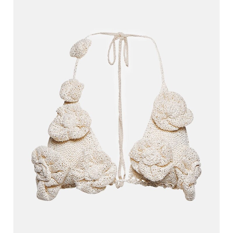Magda Butrym Floral crochet bra top