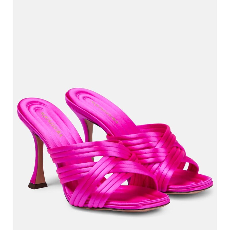 Aquazzura Oahu 95 satin mules