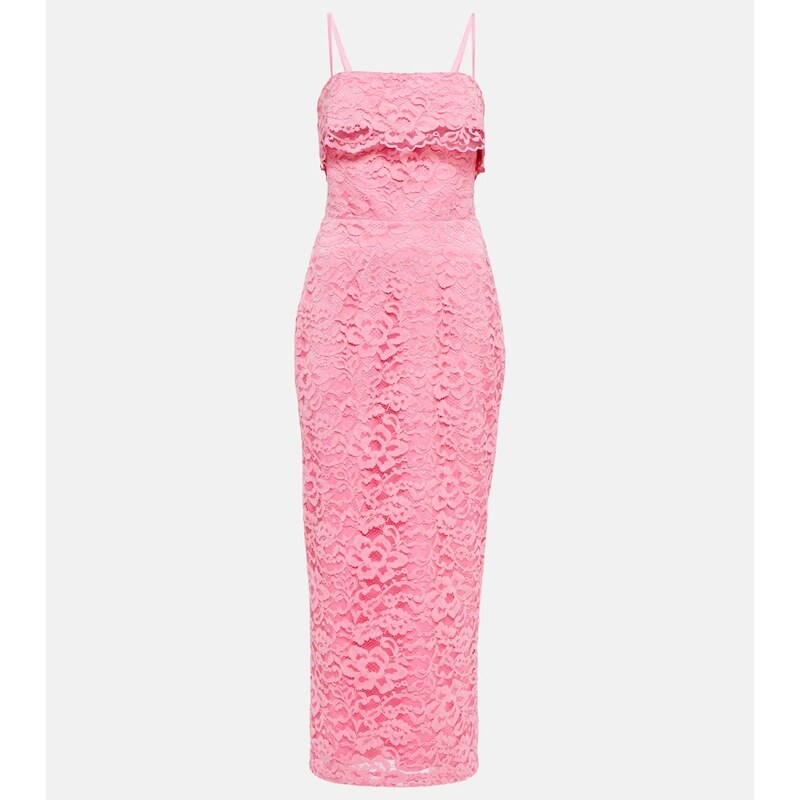 Rasario Bustier floral lace midi dress