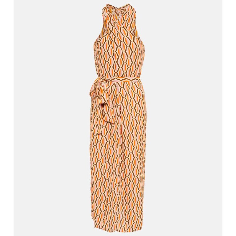 Velvet Caterina printed crÃªpe midi dress