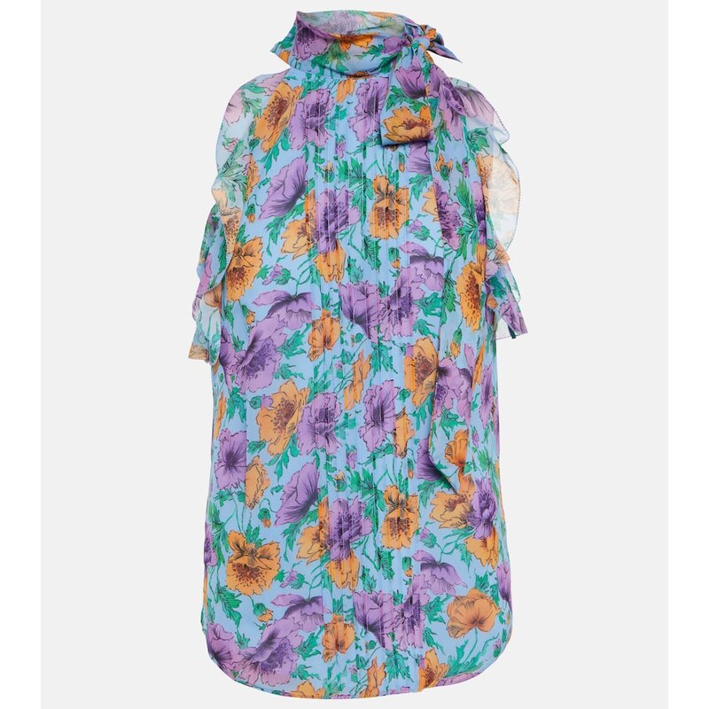 Veronica Beard Dali floral silk top