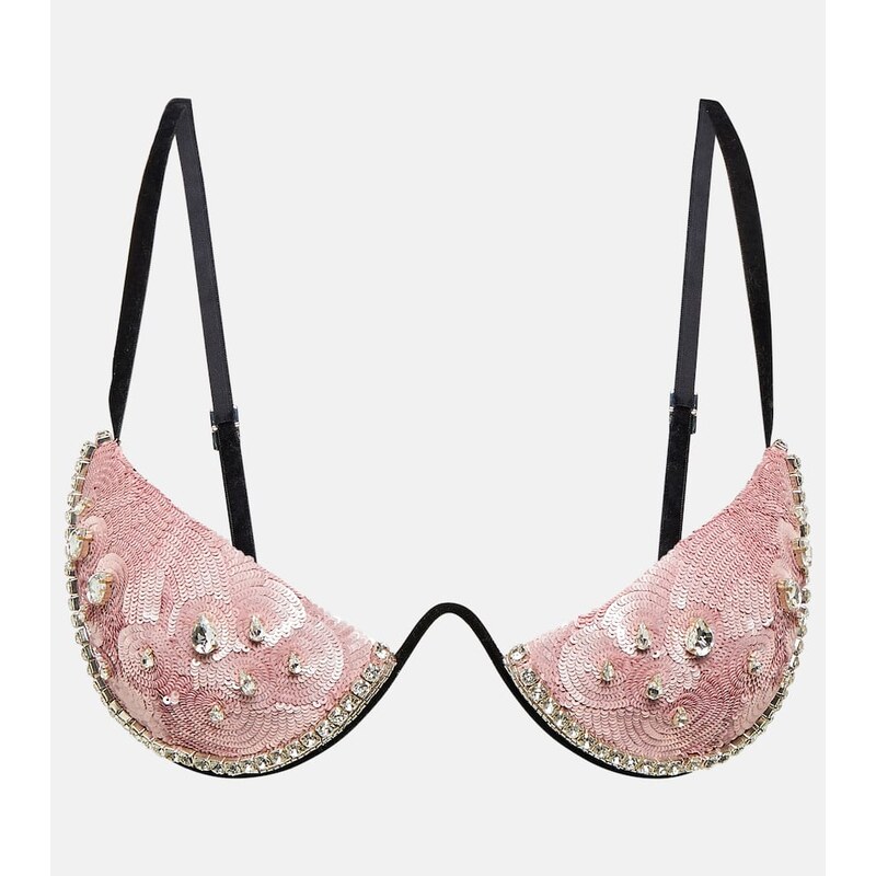 Podprsenka Area Embellished bra top v barvě růžové