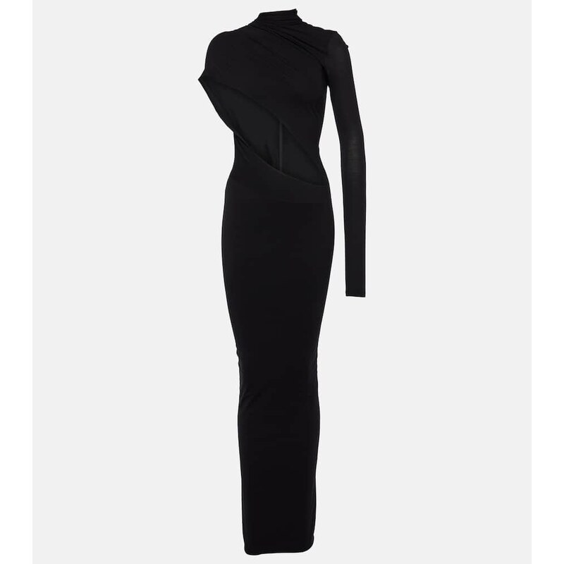 LaQuan Smith Asymmetric cutout jersey gown