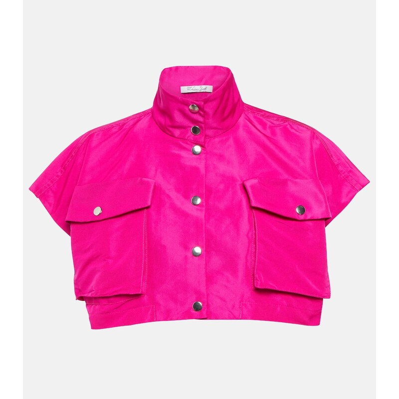 LaQuan Smith Cropped satin jacket