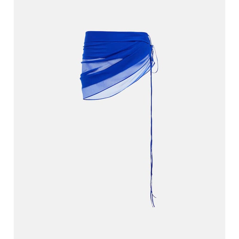 LaQuan Smith Silk wrap mini skirt
