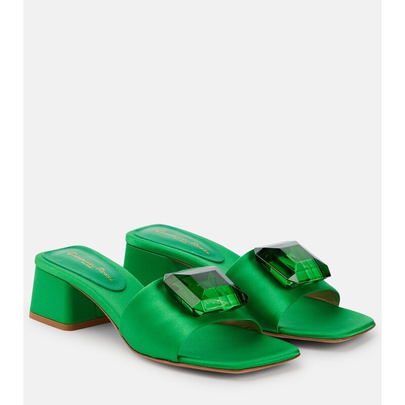 Gianvito Rossi Jaipur Slide embellished satin sandals