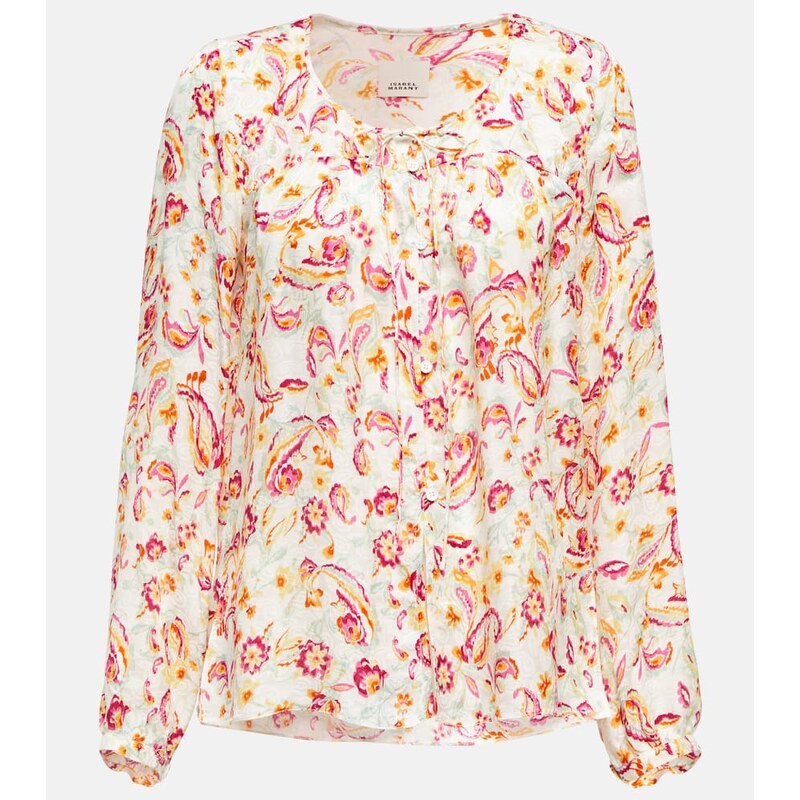 Isabel Marant Prian printed silk-blend blouse