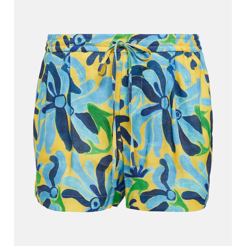 Marni Printed linen-blend shorts