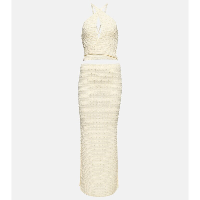 Aya Muse Veluti embellished crochet maxi dress
