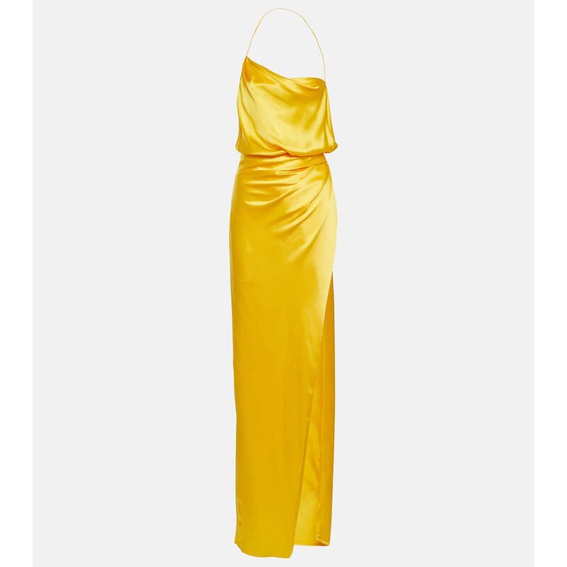 The Sei Halterneck silk charmeuse gown