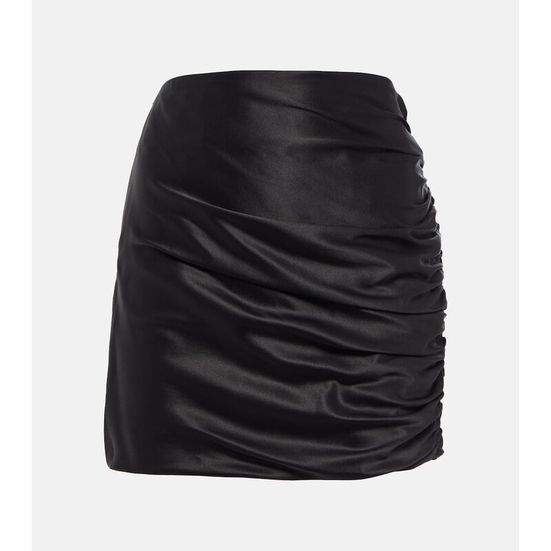 The Sei Ruched silk miniskirt