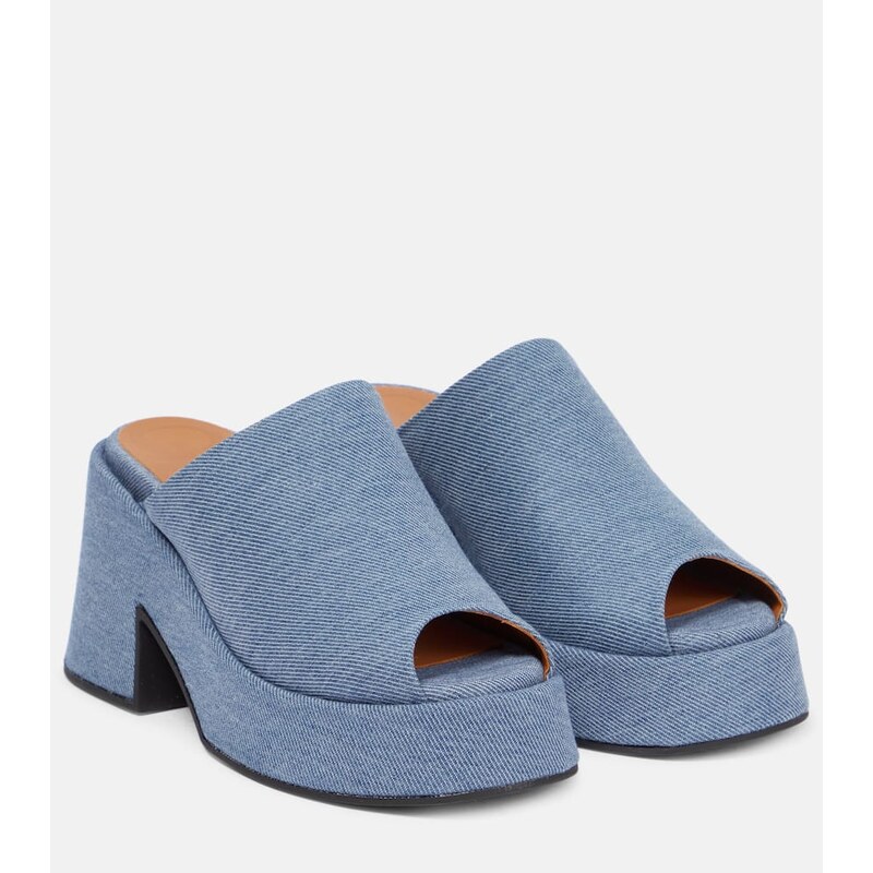 Ganni Platform denim mules