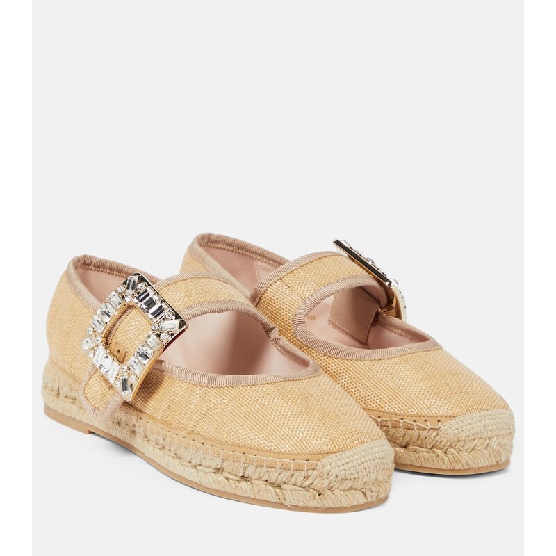 Roger Vivier Babies embellished canvas espadrilles