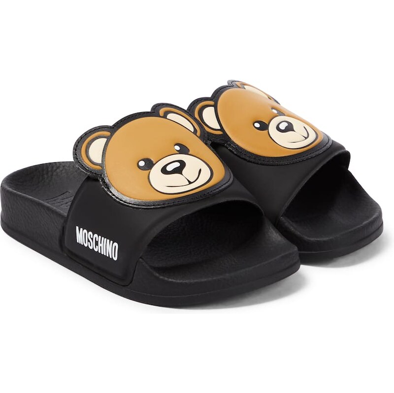Moschino Kids Logo rubber slides