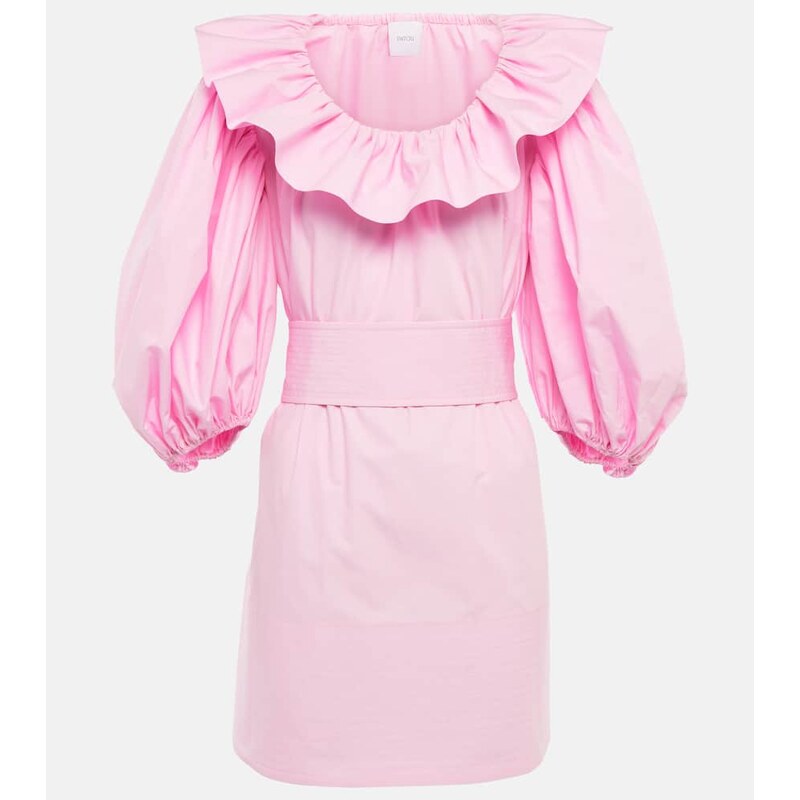Patou Puff-sleeve cotton minidress