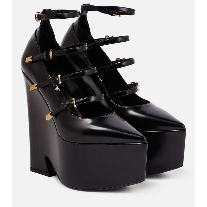 Versace Tempest leather platform pumps