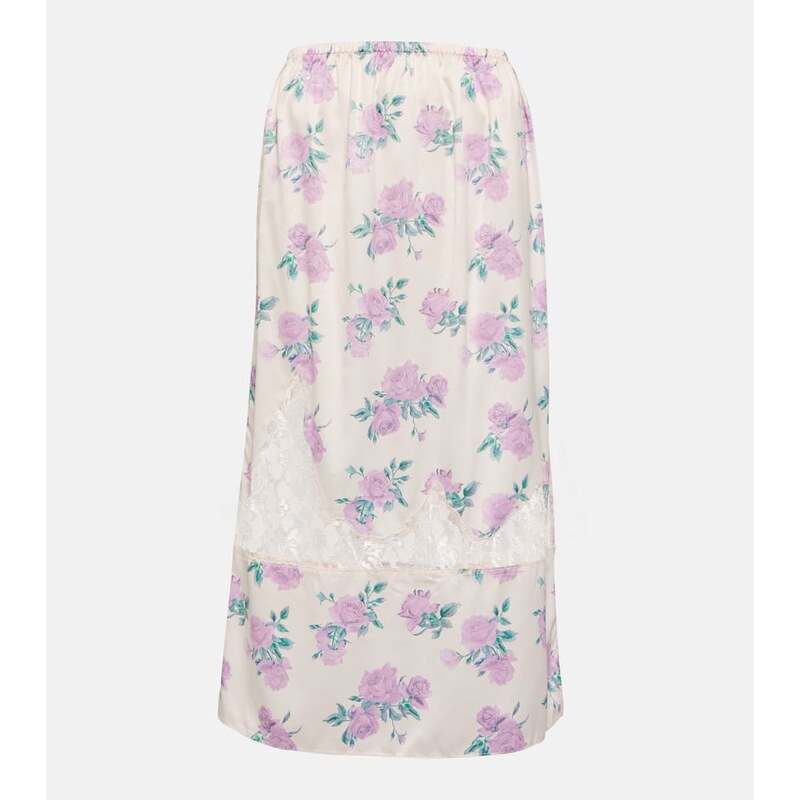LoveShackFancy Fayette floral midi skirt
