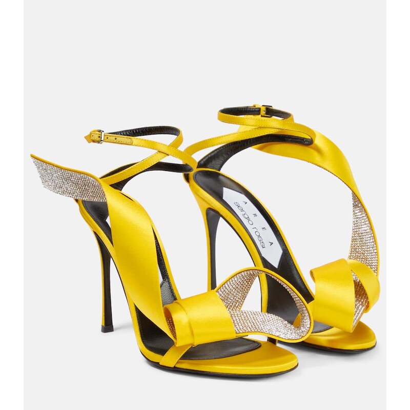 Area x Sergio Rossi Marquise embellished satin sandals