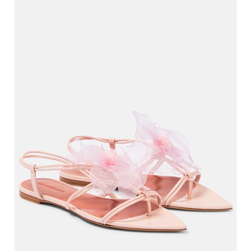 Nensi Dojaka AppliquÃ leather thong sandals