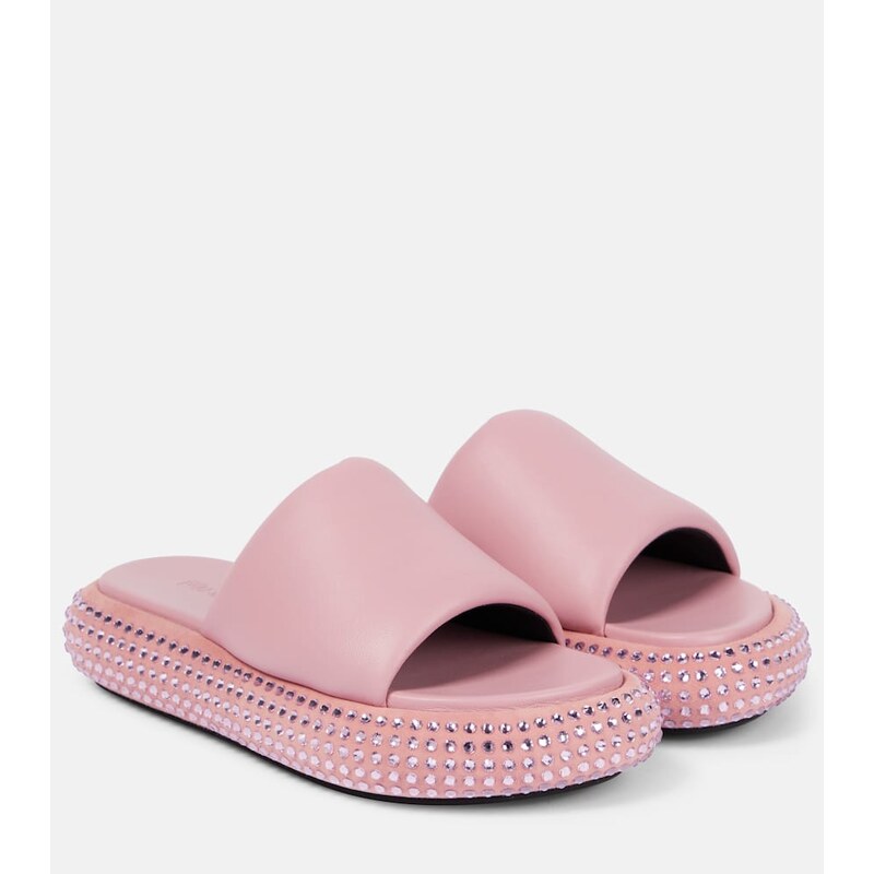 JW Anderson Embellished leather platform sandals