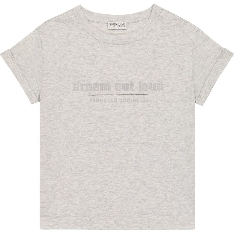 Brunello Cucinelli Kids Embroidered cotton jersey T-shirt