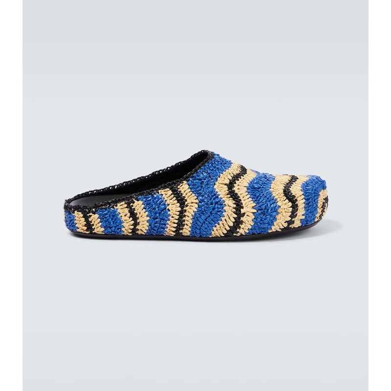 Marni x No Vacancy Inn raffia-effect slippers