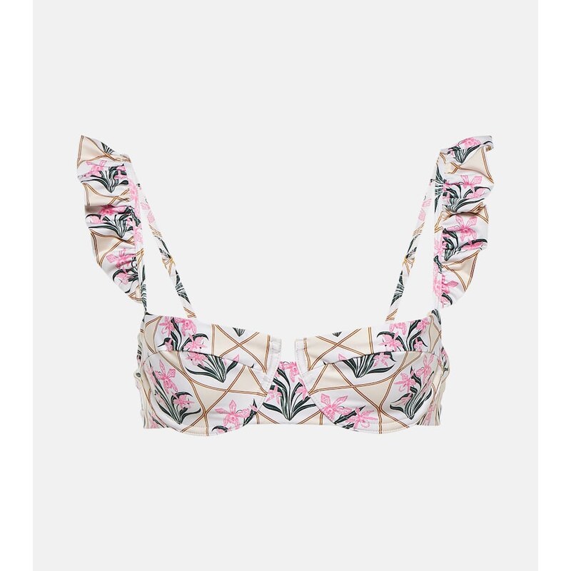 Agua by Agua Bendita Kiwi Orquidea floral bikini top