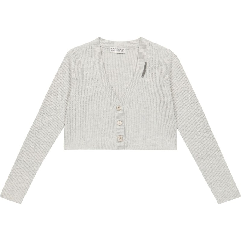 Brunello Cucinelli Kids Embellished cropped cotton cardigan