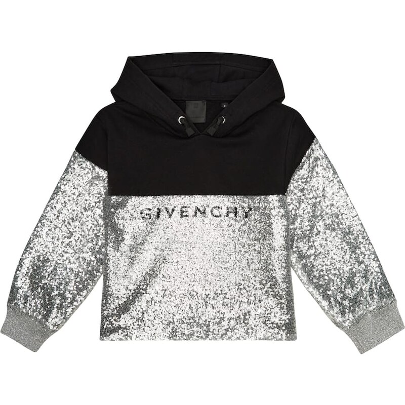 Givenchy Kids Sequined logo cotton-blend hoodie