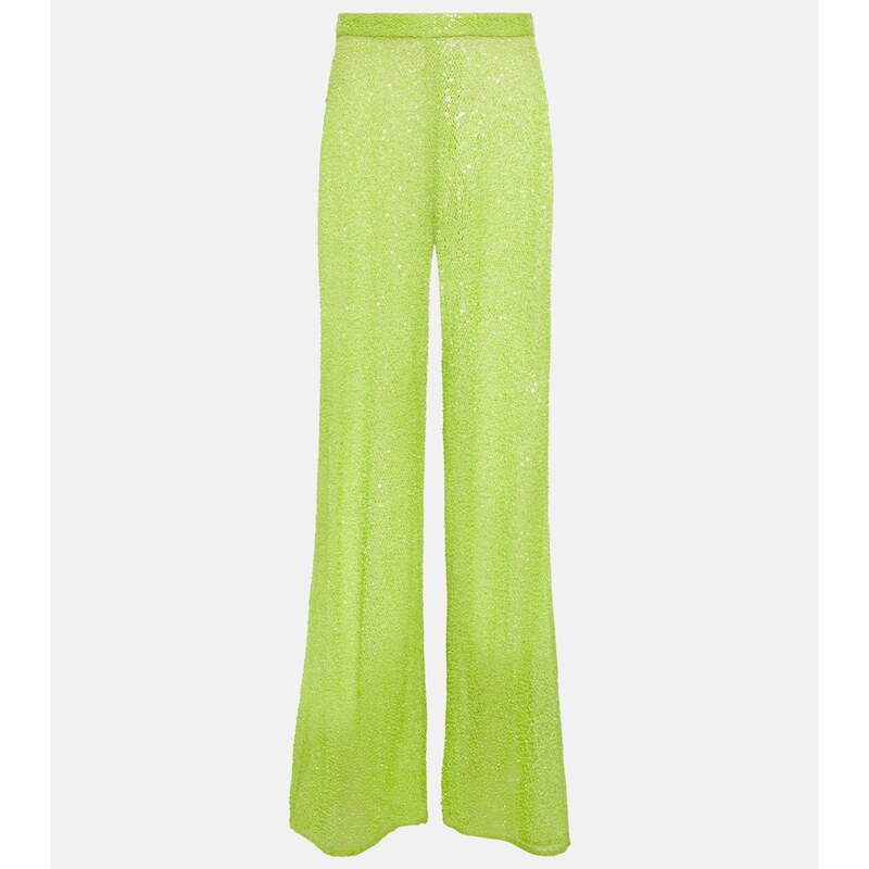 Self-Portrait Wide-leg sequined pants