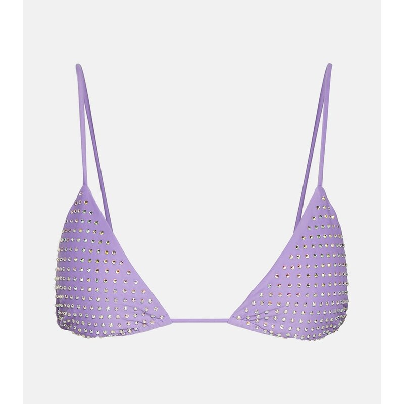 Self-Portrait Embellished bikini top