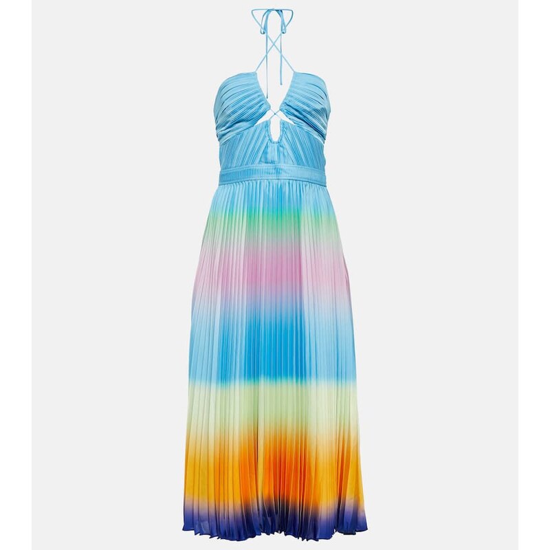 Simkhai Annita halterneck pleated midi dress