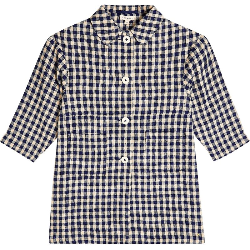 Caramel Cambridge gingham silk coat