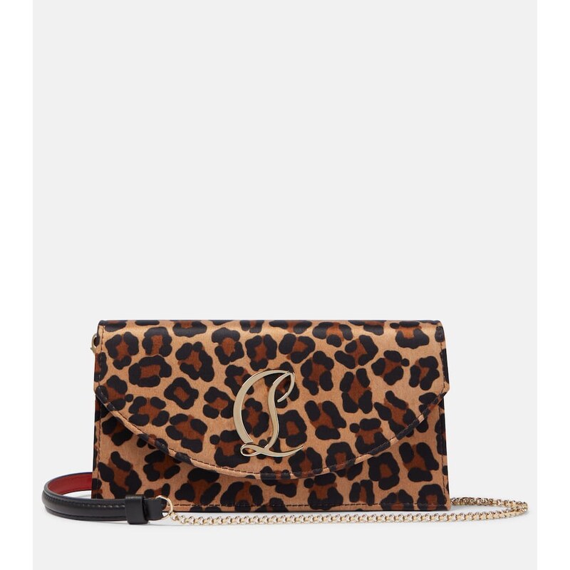 Christian Louboutin Loubi54 leopard-print satin clutch