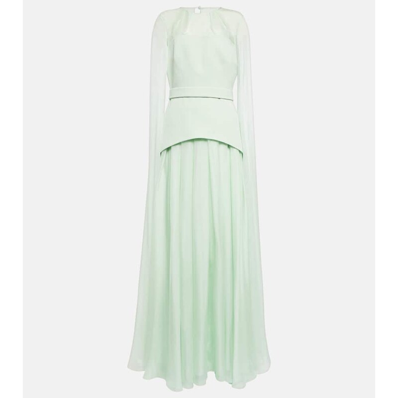 Safiyaa Gloria silk and crÃªpe gown