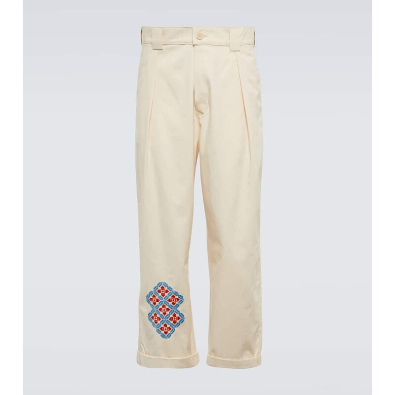 Adish Embroidered straight cotton pants