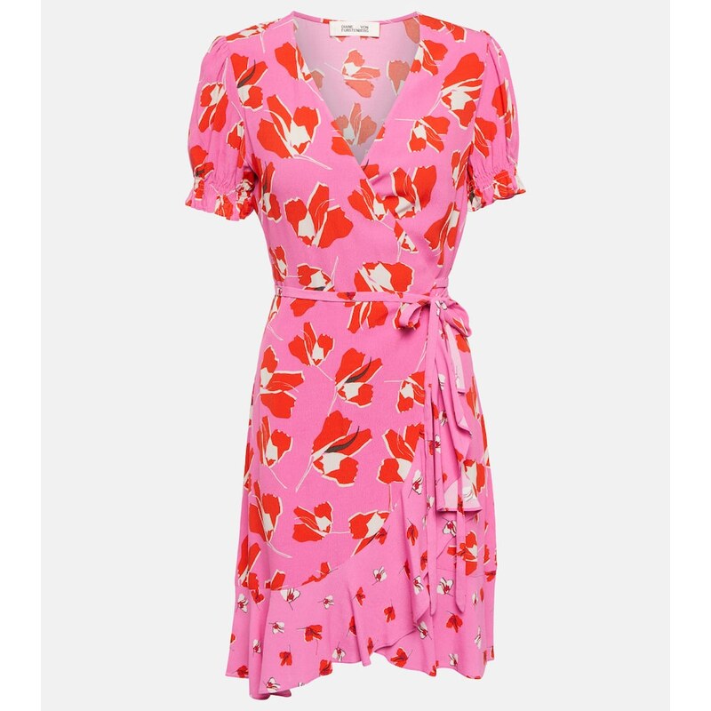 Diane von Furstenberg Emilia printed wrap minidress