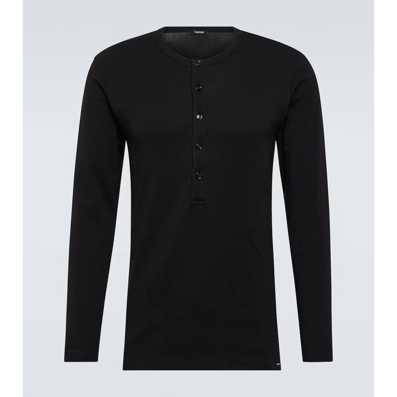 Tom Ford Cotton-blend henley shirt