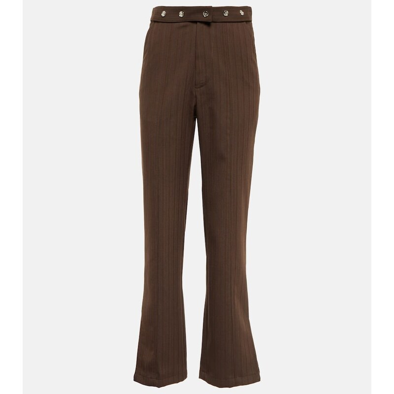 Jacques Wei High-rise split-hem straight pants