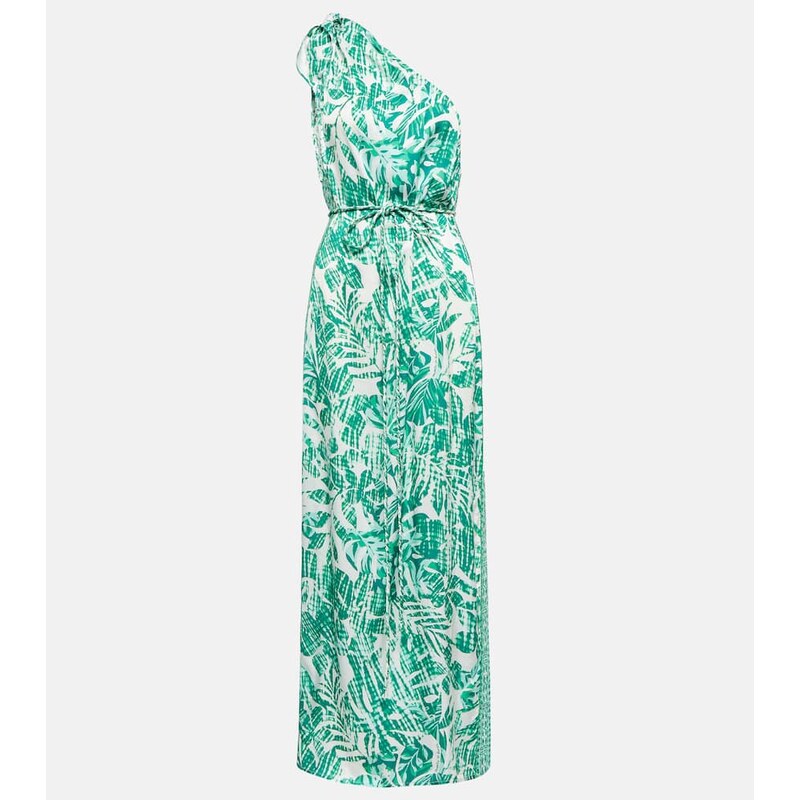 Poupette St Barth Isabelle printed one-shoulder kaftan