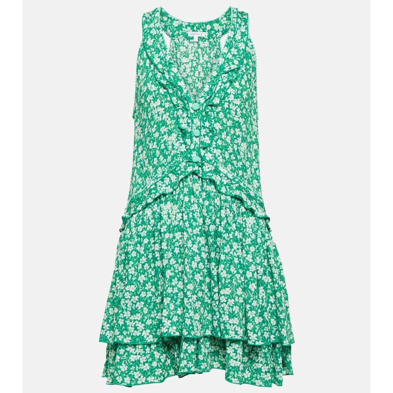 Poupette St Barth Mae floral ruffle-trimmed minidress