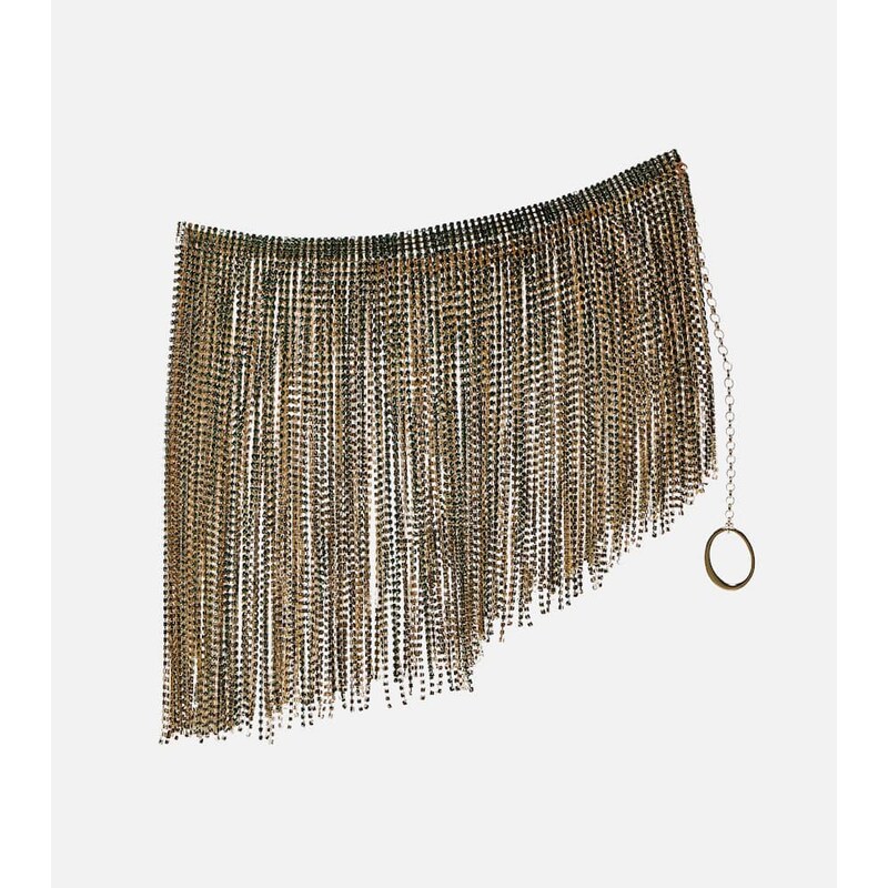 Oséree Embellished asymmetric miniskirt