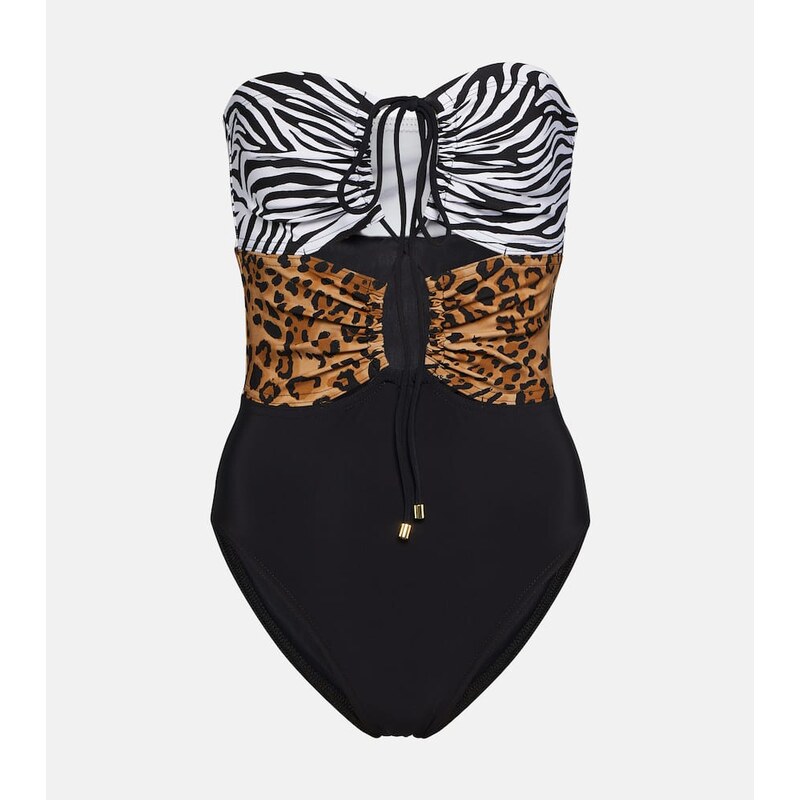Karla Colletto Printed halterneck swimsuit