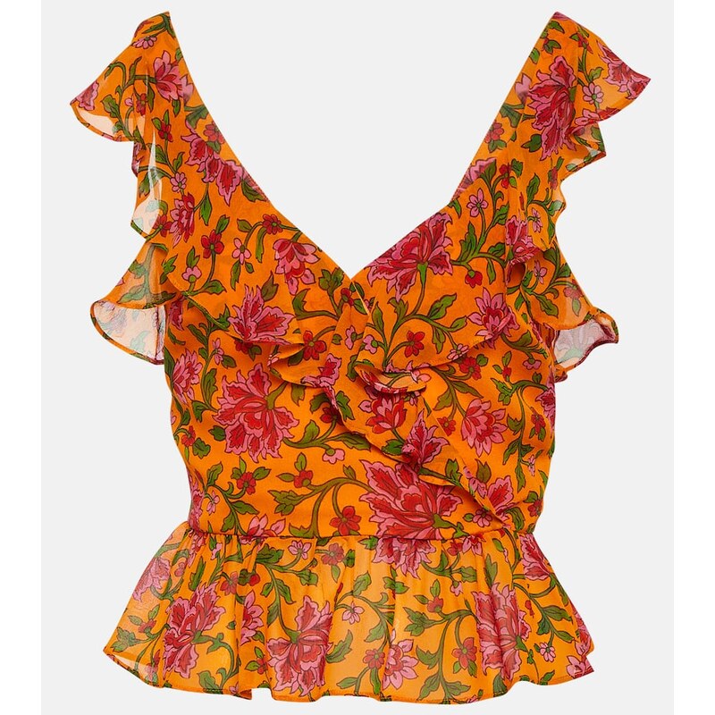 Veronica Beard Floral silk top