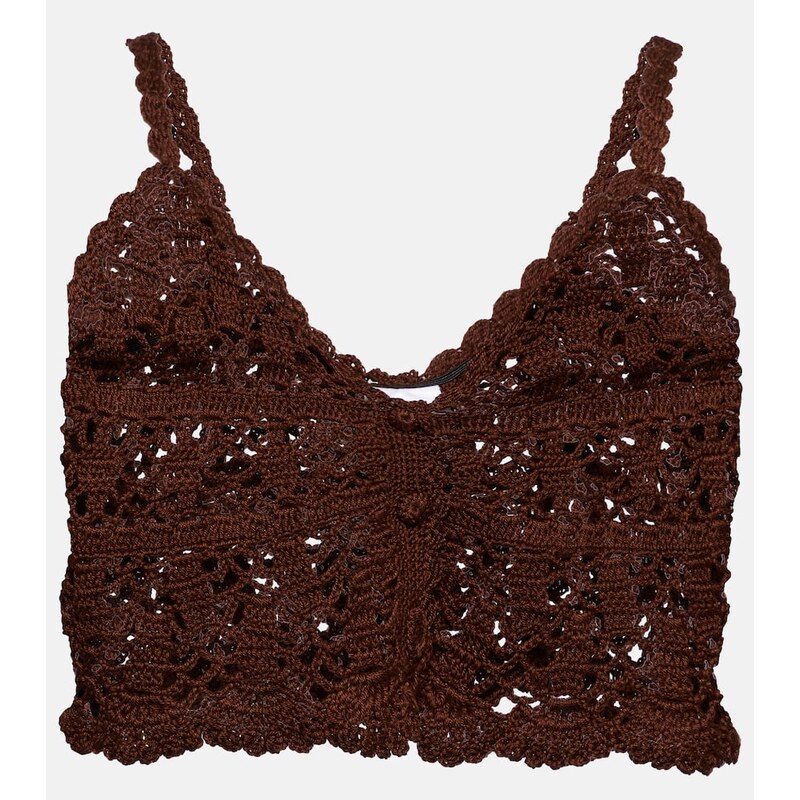 Anna Kosturova Crochet cotton cropped top