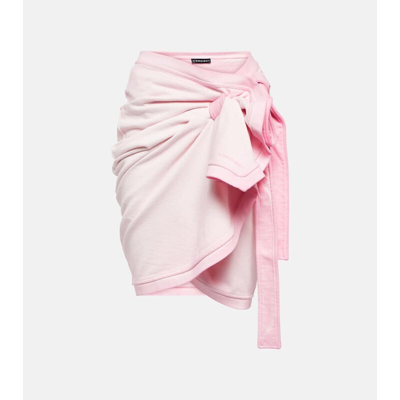 Y/Project Embroidered cotton terry miniskirt