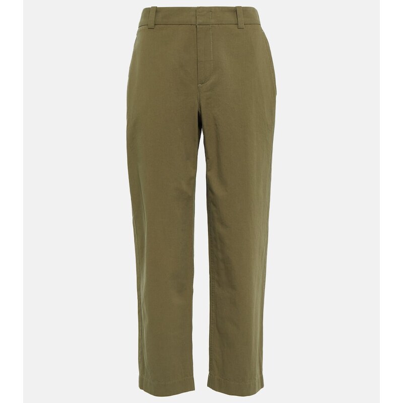 Vince Mid-rise cropped cotton pants