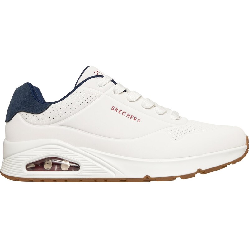 Skechers Muži UNO - Suited On Air Shoes v Bílá/Tmave Modrá,