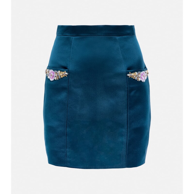 Miss Sohee Silk miniskirt with Swarovski crystals