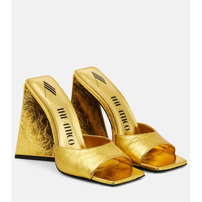 The Attico Devon laminated leather mules